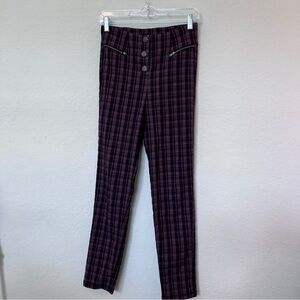 Chocolate USA Pants Plaid Purple and Black Size 26
